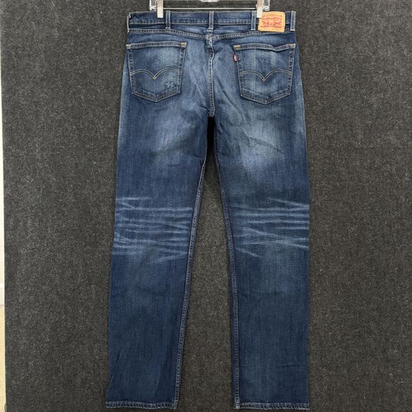 Levis 505 Jeans Men's 38x34 Blue Faded Denim Straight Leg Regular Fit Stretch - Picture 3 of 13